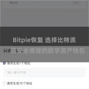 Bitpie恢复 选择比特派：最安全便捷的数字资产钱包