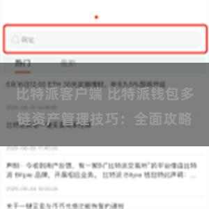 比特派客户端 比特派钱包多链资产管理技巧：全面攻略