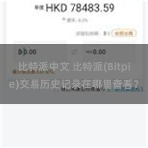 比特派中文 比特派(Bitpie)交易历史记录在哪里查看？