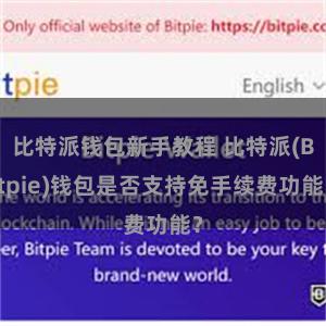 比特派钱包新手教程 比特派(Bitpie)钱包是否支持免手续费功能？