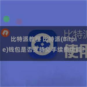 比特派教程 比特派(Bitpie)钱包是否支持免手续费功能？