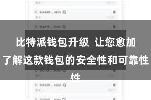 比特派钱包升级  让您愈加了解这款钱包的安全性和可靠性